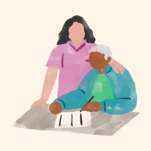 En person som tegner et barn