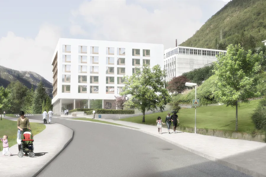 Haraldsplass Diakonale Sykehus ligger sentralt til ved Årstadveien. Grafisk bilde.